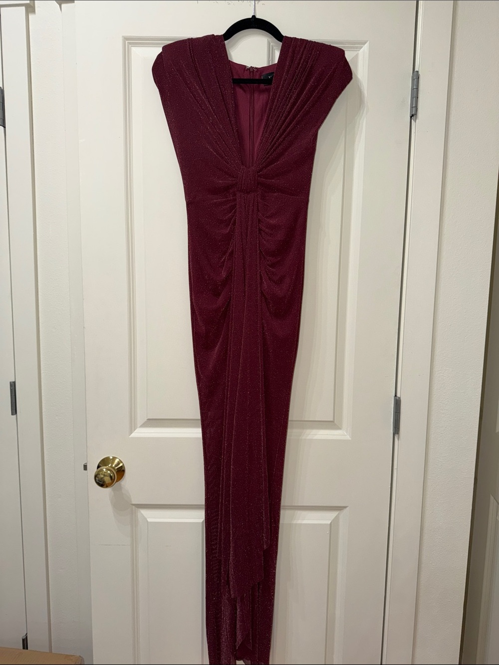 Vici Shimmery Wine Red Evening Dress